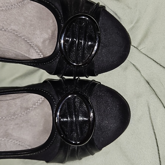 ANDIAMO Belle Black Faux Leather Low Heel Shoes-Comfort Technology-Size 7M - Picture 3 of 11